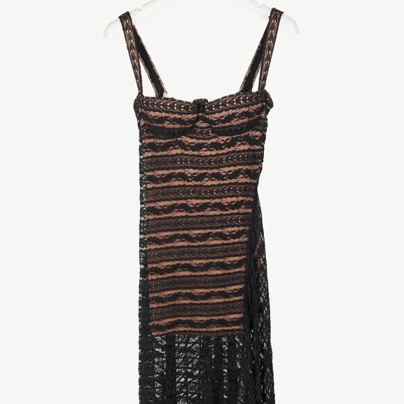 Alaia 90's Black Lace Sleeveless Bustier Dress